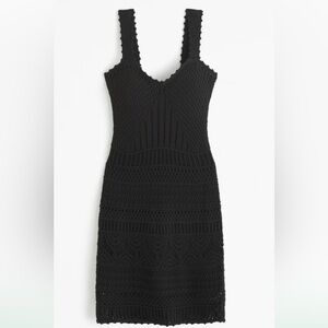 Abercrombie black knitted dress with under slip size M